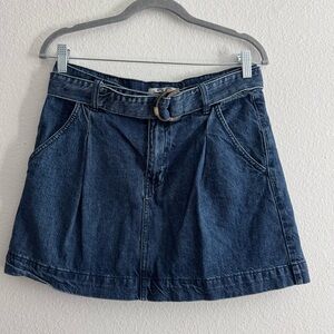 Free People FP Denim Jean Jade Belted Mini Skirt Size 29